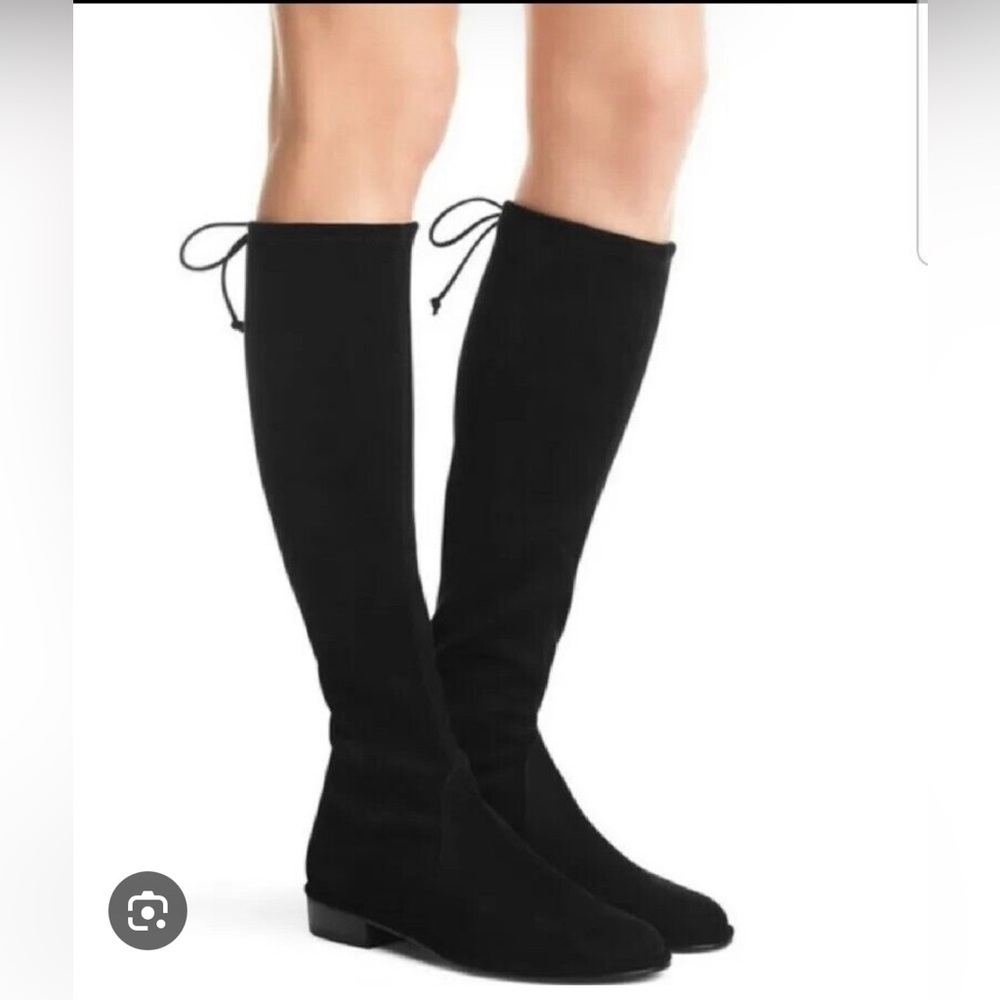 Stuart Weitzman Kneezie knee high 50/50 boots black suede sz 8 new